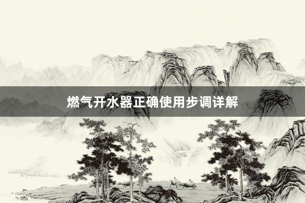 燃气开水器正确使用步调详解