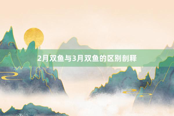 2月双鱼与3月双鱼的区别剖释